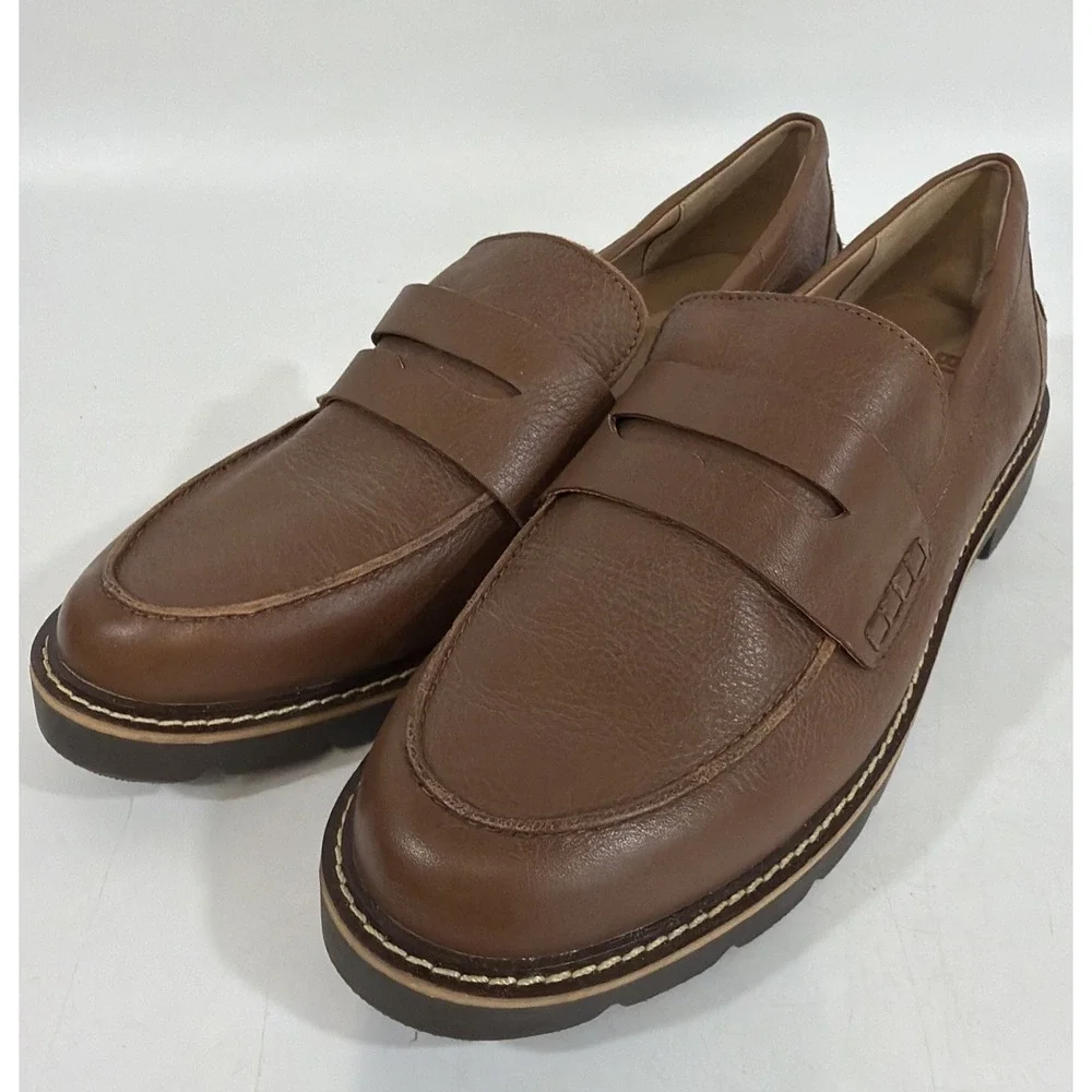 Womens‎ Blondo Waterproof Penny Loafers Brown Leather Size 10